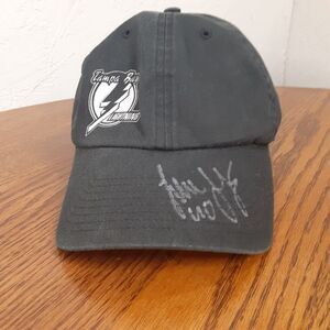 Vintage Tampa Bay Lightning Cap Adjustable Strap Embroidered Logos Signed